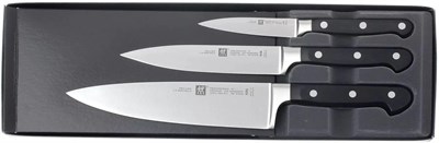 набор ножей zwilling "s", сталь, пластик, 3 шт, длина лезвия 20см, черные - фото 28480