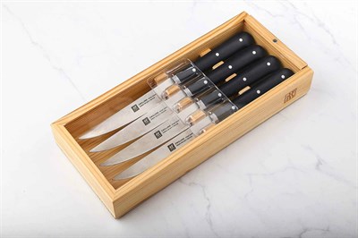 набор из 4-х ножей для стейка zwilling 12 см в деревянной коробке , специальная сталь friodur®, 39029-004 - фото 28482