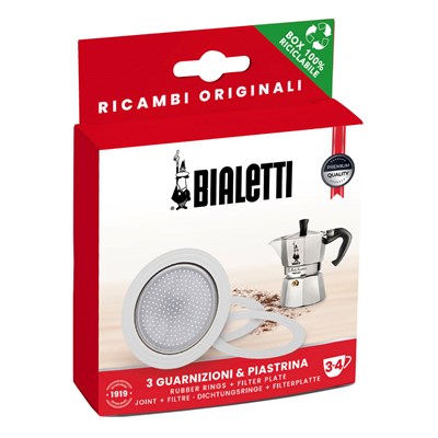 3 уплотнителя + 1 фильтр на 3-4 чаш. для алюминиевых кофеварок 0800033/NP - фото 28650