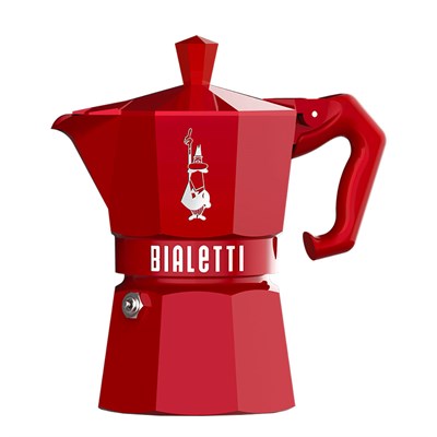 Гейзерная кофеварка Bialetti Moka Express Exclusive Red 9056, 6 чашек - фото 28975