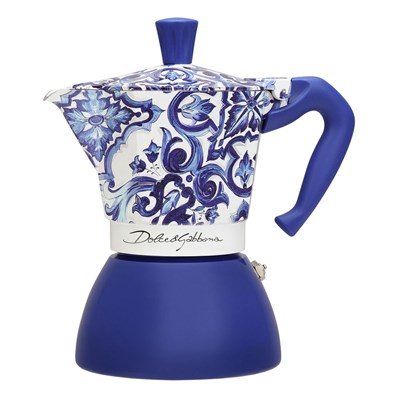 Гейзерная кофеварка Bialetti Moka Induction 5357 Dolce&Gabbana Blu Mediterraneo - фото 28980