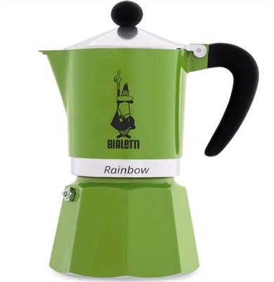Гейзерная кофеварка Bialetti RAINBOW, 4971 40мл зеленая - фото 28998