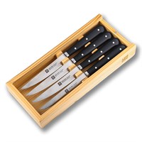 набор из 4-х ножей для стейка zwilling 12 см в деревянной коробке , специальная сталь friodur®, 39029-004